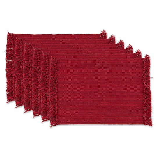DII® Variegated Redwood Fringe Placemats, 6ct.